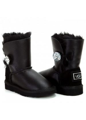 UGG Kids Bailey Button Bling Metallic Black