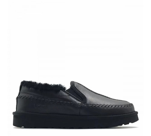 Купить UGG Mens Stitch Slip On Leather Black