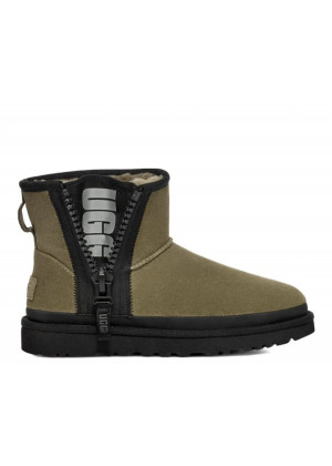 UGG Classic Mini Zipper Tape Logo Boot Burnt Olive