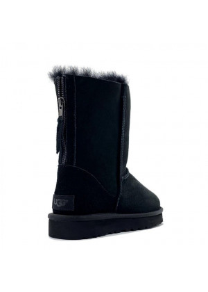 UGG Classic Short Zip Black (Без Камней)