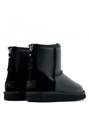 UGG Classic Mini Zip Metallic Black (без камней)