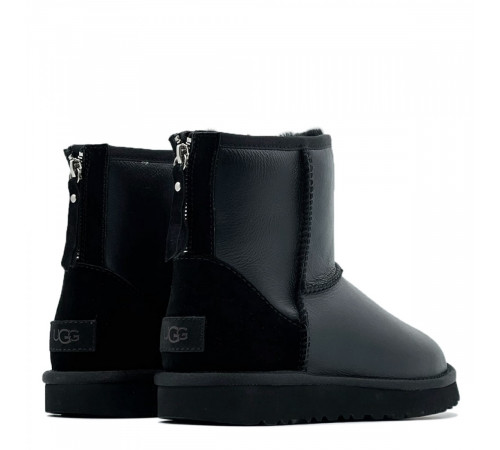 Купить UGG Classic Mini Zip Metallic Black (без камней)