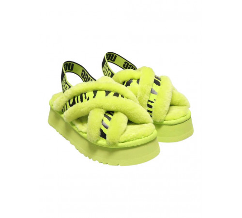 Купить UGG W Disco Cross Slide Animalia Key Lime