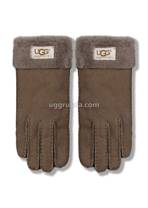 UGG Перчатки Замшевые Женские Коричневые