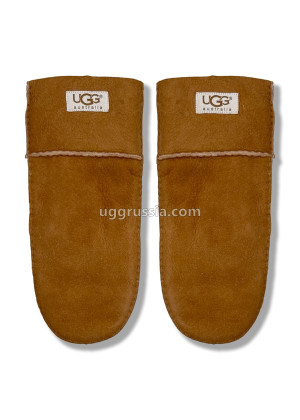 UGG Варежки Замшевые Женские Коричневые