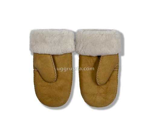 Купить UGG Варежки Кожаные Женские Коричневые