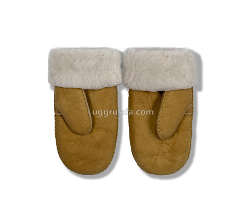 Купить UGG Варежки Кожаные Женские Коричневые