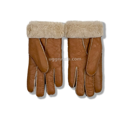 Купить UGG Перчатки Кожаные Женские Коричневые