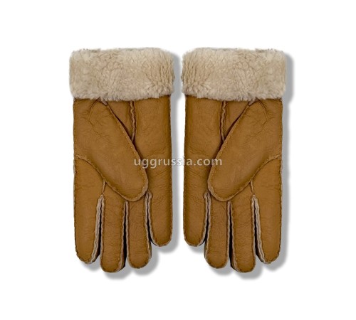 Купить UGG Перчатки Кожаные Женские Коричневые