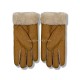 Купить UGG Перчатки Кожаные Женские Коричневые
