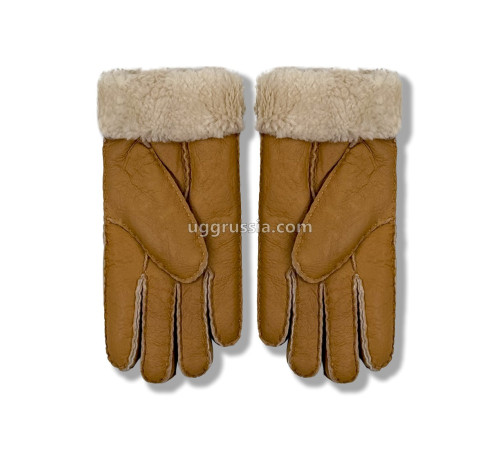 Купить UGG Перчатки Кожаные Женские Коричневые