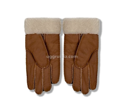 Купить UGG Перчатки Кожаные Женские Коричневые