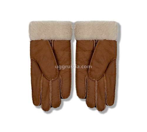 Купить UGG Перчатки Кожаные Женские Коричневые