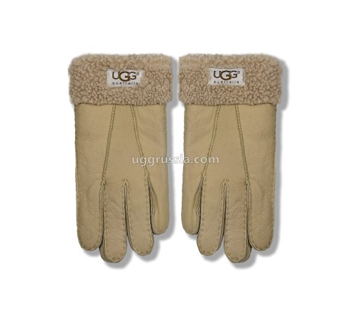 Купить UGG Перчатки Кожаные Женские Коричневые