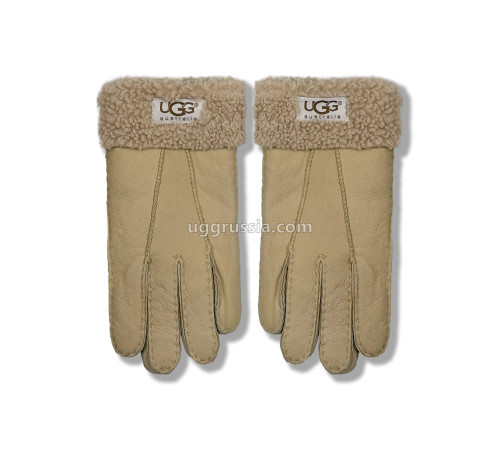 Купить UGG Перчатки Кожаные Женские Коричневые