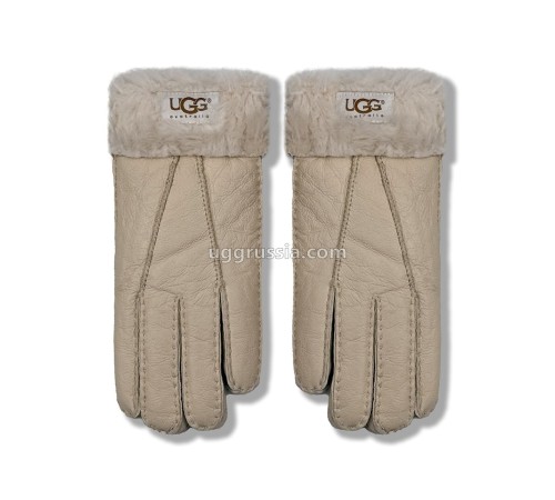 Купить UGG Перчатки Кожаные Женские Серые