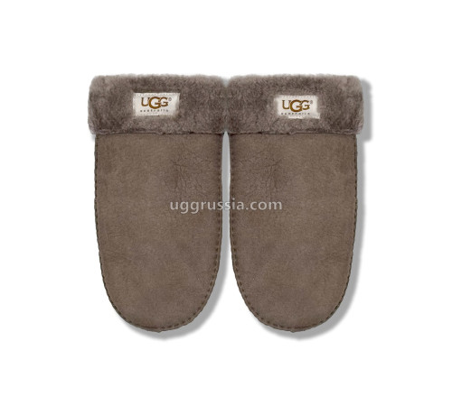 Купить UGG Варежки Кожаные Женские Серые