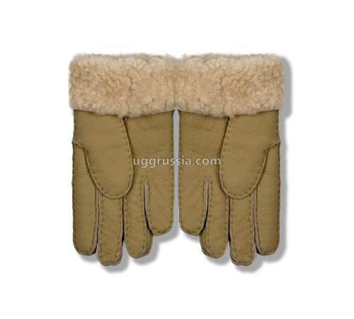Купить UGG Перчатки Кожаные Женские Коричневые