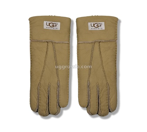 Купить UGG Перчатки Кожаные Женские Коричневые