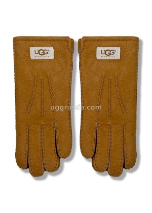 UGG Перчатки Замшевые Женские Коричневые