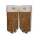 Купить UGG Перчатки Кожаные Женские Коричневые