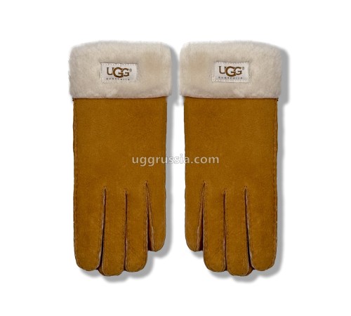 Купить UGG Перчатки Замшевые Женские Коричневые