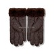 Купить UGG Перчатки Кожаные Мужские Коричневые