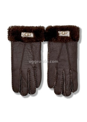 UGG Перчатки Кожаные Мужские Коричневые