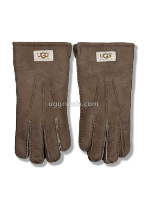 UGG Перчатки Кожаные Мужские Коричневые