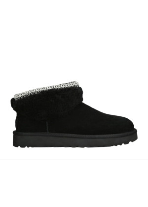 UGG Ultra Mini Lack Maxi Curly Boot Black