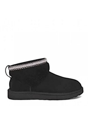 UGG Ultra Mini Lack Maxi Curly Boot Black