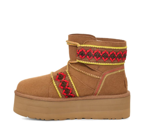 Купить UGG Classic Mini II Braid Platform Chestnut