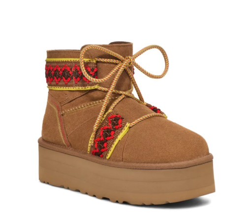 Купить UGG Classic Mini II Braid Platform Chestnut