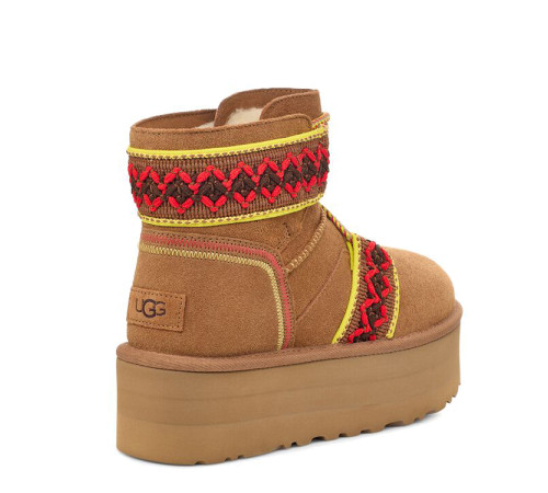 Купить UGG Classic Mini II Braid Platform Chestnut