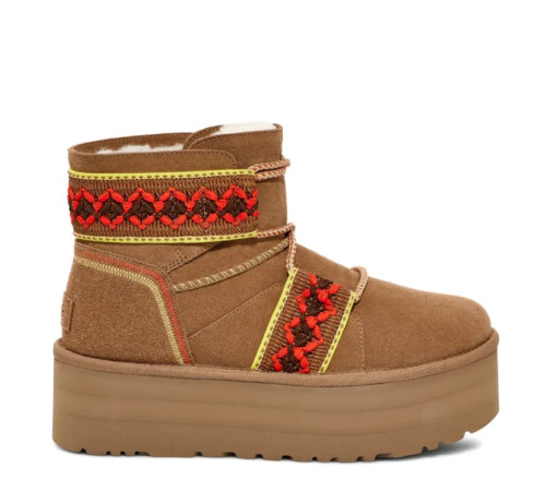 Купить UGG Classic Mini II Braid Platform Chestnut