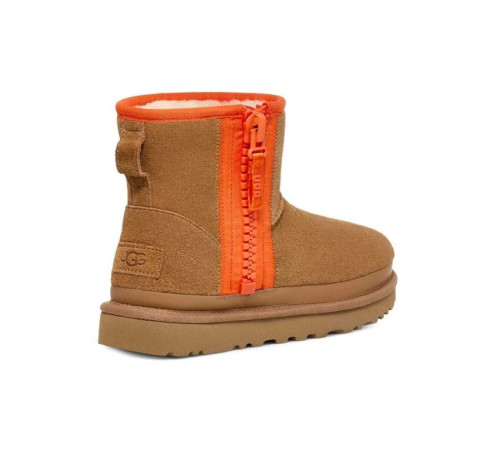 Купить UGG Classic Mini Zipper Tape Logo Boot Chestnut
