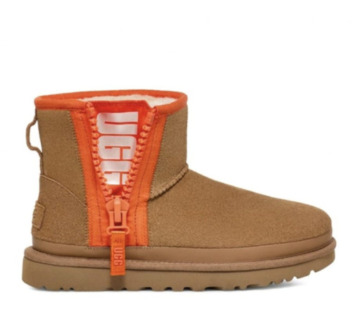 Купить UGG Classic Mini Zipper Tape Logo Boot Chestnut