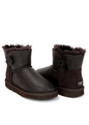 UGG Mini Bailey Button Metallic Chocolate
