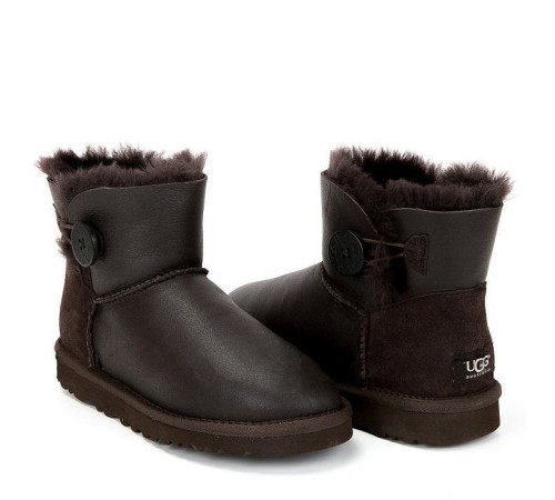Купить UGG Mini Bailey Button Metallic Chocolate