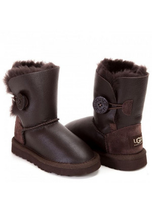 UGG Kids Bailey Button Metallic Chocolate