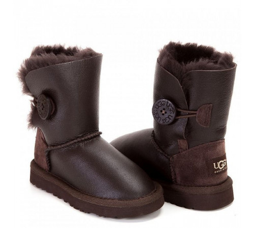 Купить UGG Kids Bailey Button Metallic Chocolate