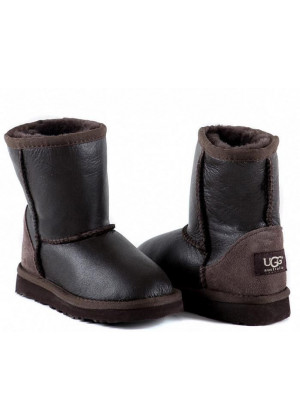 UGG Kids Classic Short Metallic Chocolate