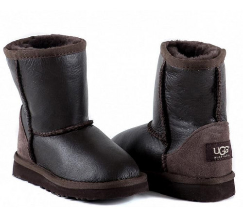 Купить UGG Kids Classic Short Metallic Chocolate