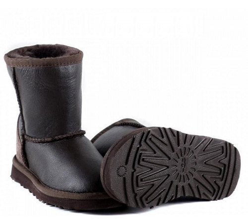 Купить UGG Kids Classic Short Metallic Chocolate