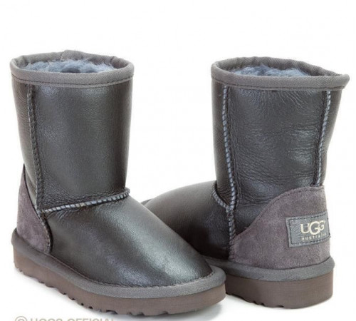 Купить UGG Kids Classic Short Metallic Grey