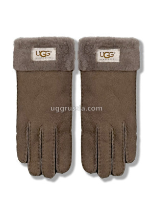 UGG Перчатки Замшевые Женские Коричневые