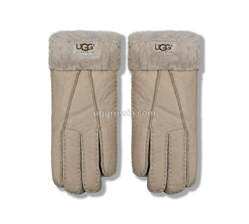 Купить UGG Перчатки Кожаные Женские Серые