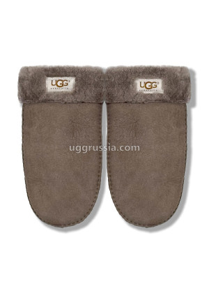 UGG Варежки Кожаные Женские Серые