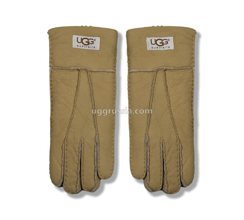 Купить UGG Перчатки Кожаные Женские Коричневые
