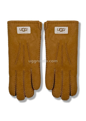 UGG Перчатки Замшевые Женские Коричневые